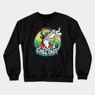 Chill Out: Hip Hop Shark Art Piece Crewneck Sweatshirt